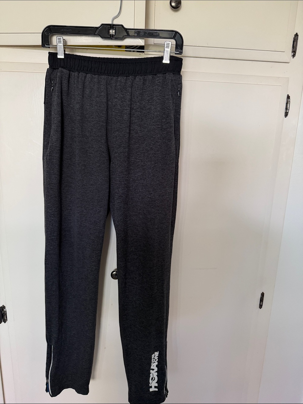 Hoka Men's Charcoal Gray Jogger Sweatpants with Zipper Hem